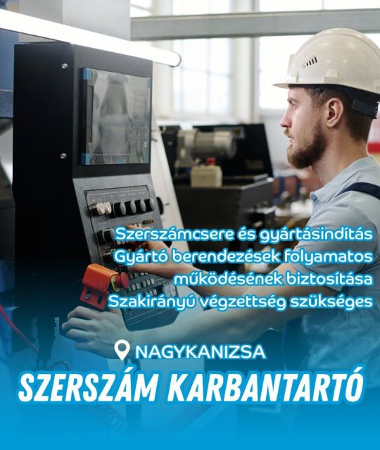 Szerszámkarbantartót keresünk