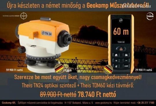 Szintező + kézi lézertávmérő