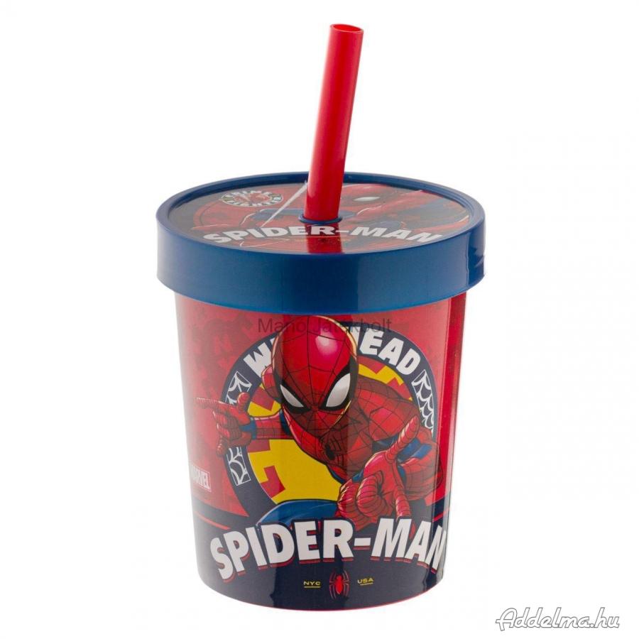 Szívószálas pohár SPIDERMAN 560 ml
