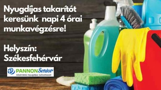 TAKARÍTÓI FELADATOK ELLÁTÁSÁRA KERESÜNK NYUGDÍJASOKAT!