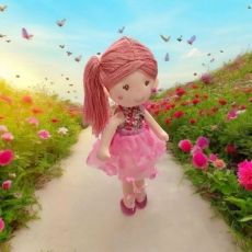 Textil balerina baba rózsaszín tutu ruhában – 55 cm