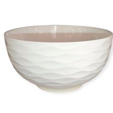 Törtfehér porcelán tál dombornyomott mintával – 650 ml