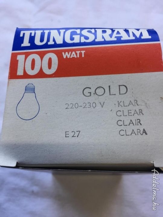 Tungsram 100 W os E 27-es Tető tükrös aranyszínű izzó