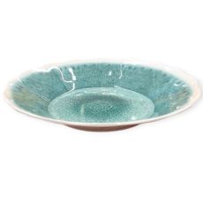 Türkiz Melamin tányér márvány mintás - 22,9 cm