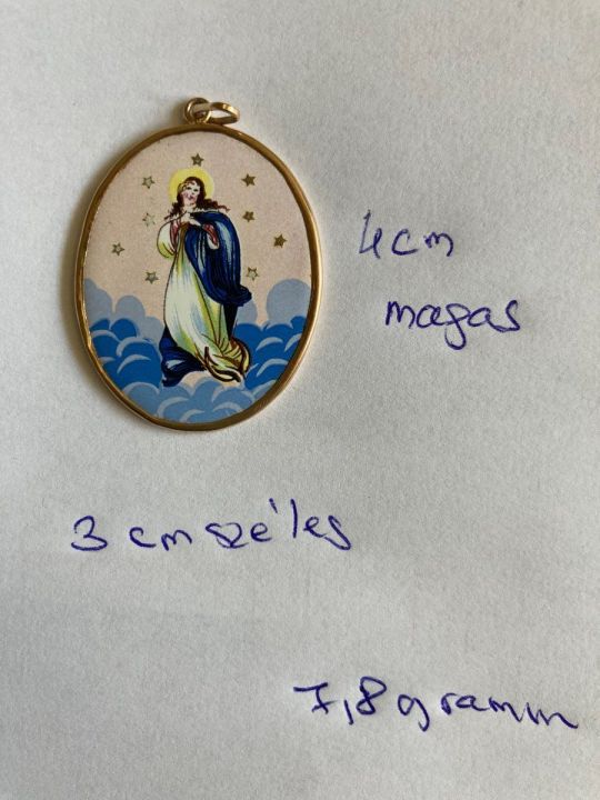 Tűzzománc medál 14 karátos aranyszegéllyel