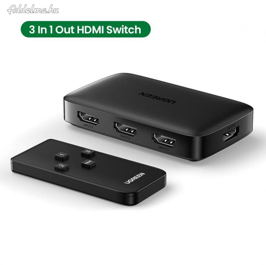 Ugreen 4K 30Hz HDMI Elosztó Switch távirányítóval 