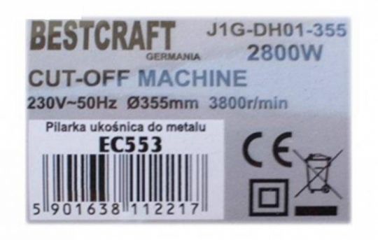 Új Bestcraft EC553 fémvágó, vasdaraboló, gyorsdaraboló