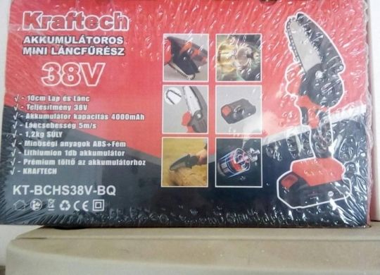 Új kraftech 38V-os mini akkus láncfűrész 1 akkuval eladó