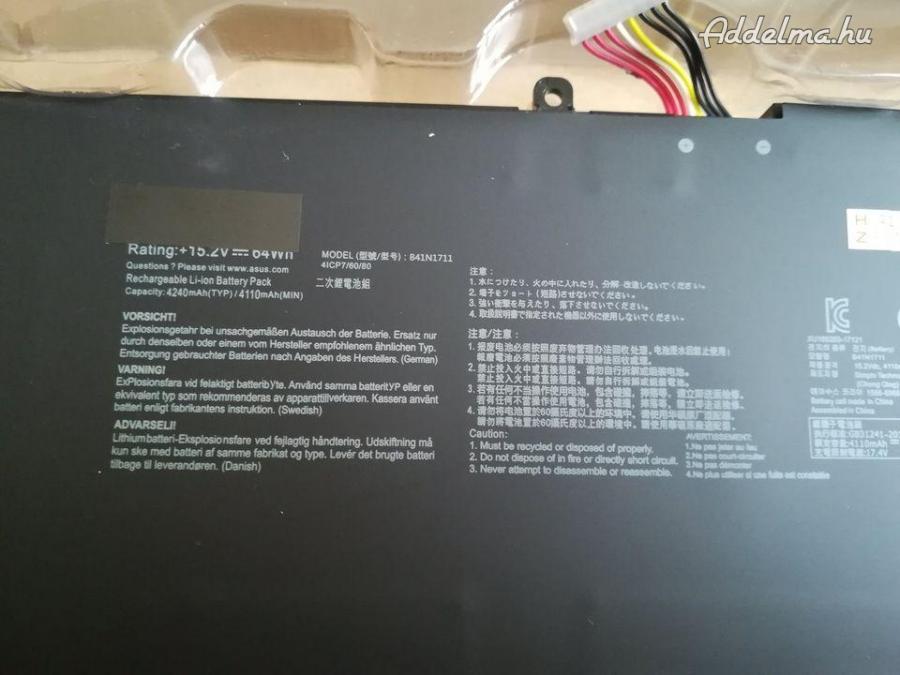 Új utángyártott Asus rog laptop akku eladó B41N1711 Asus FX503VD 