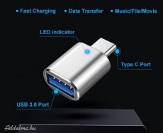 USB 3.0 To Type-C adapter átalakító LED OTG 5Gbps
