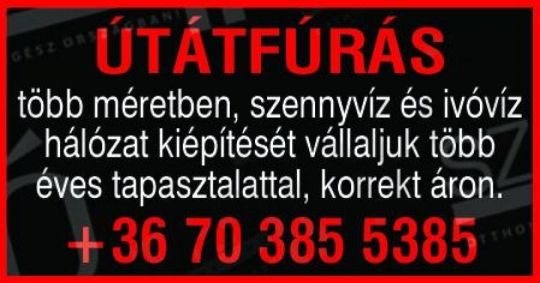 Út átfúrás, csőtörés javítása , víz szerelő