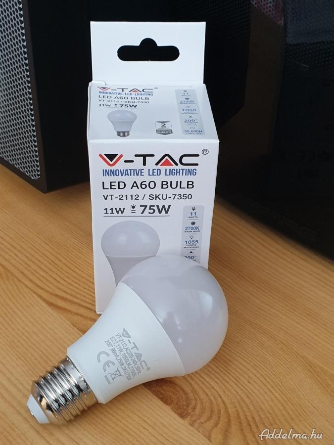 V-TAC E27 11W 2700K (meleg fehér) LED izzó égő ÚJ