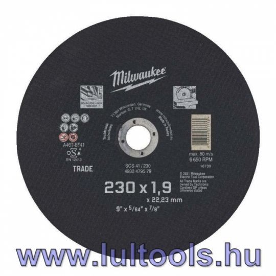 Vágókorong fémhez 230x1.9mm Milwauke