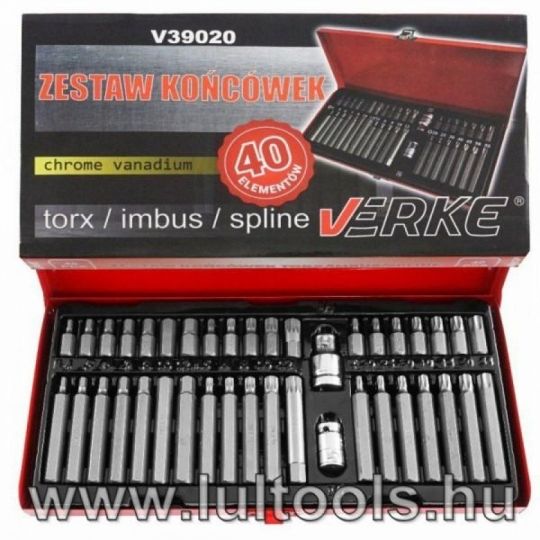 Verke 40 darabos torx bitfej készlet,.,.,.,.,.,