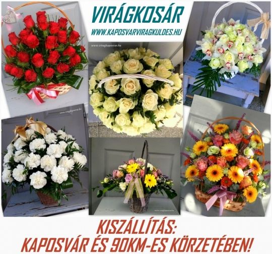 Virágkosár élő virágból! Már 15000ft-tól! Virágküldés!