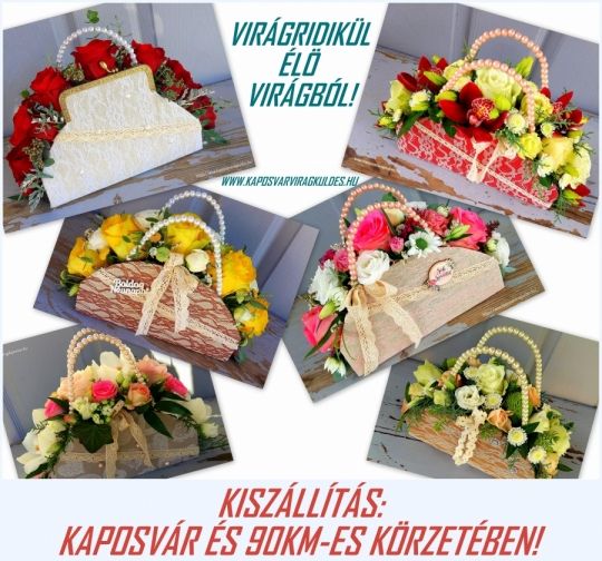 Virágridikül élő virágból! Már: 10000ft-tól! Virágküldés!
