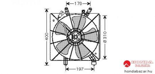 VÍZHŰTŐ VENTILÁTOR KOMPLETT, UTÁNGYÁRTOTT ÚJ | Honda