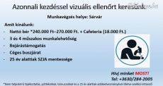 Vizuális ellenőröket (Minőségellenőröket) keresek Sárvárra!