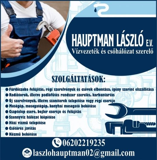 Vízvezeték és csőhàlózat szerelés
