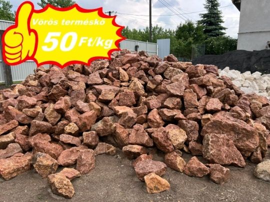 Fehér, vörös, színes terméskő és riolittufa