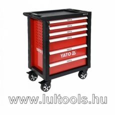 Yato YT-55300 szerszámkocsi, szerszámokkal 177db-os, 6 fiókos