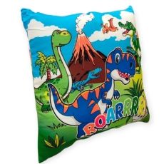 Zöld dinoszaurusz dekoratív párna gyerekeknek – 30x30 cm