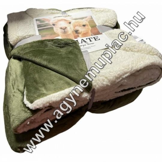 Zöld Sherpa pléd 200x230cm